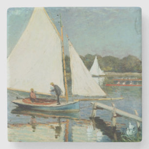 Porta-copo De Pedra Claude Monet   que navegam em Argenteuil, c.1874