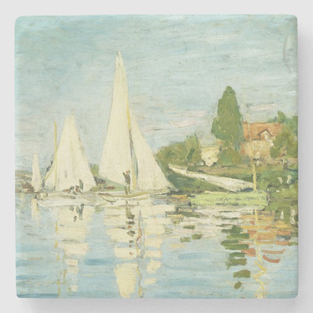 Porta-copo De Pedra Claude Monet. Regattas em Argenteuil (Frente)