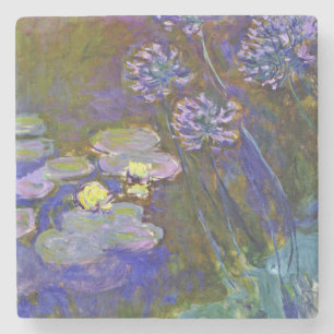 Porta-copo De Pedra Claude Monet Water Lily Agapanthus