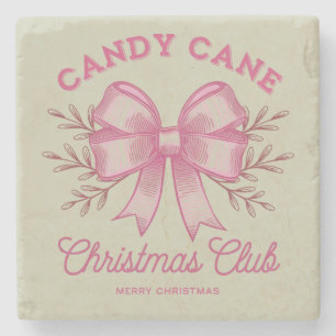 Porta-copo De Pedra Clube de Natal do Cane de Açúcar Rosa Temporada de