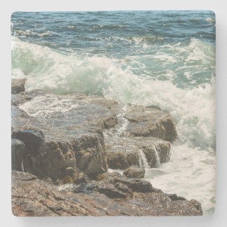 Porta-copo De Pedra Coastal Maine Rocky Shoreline Ocean