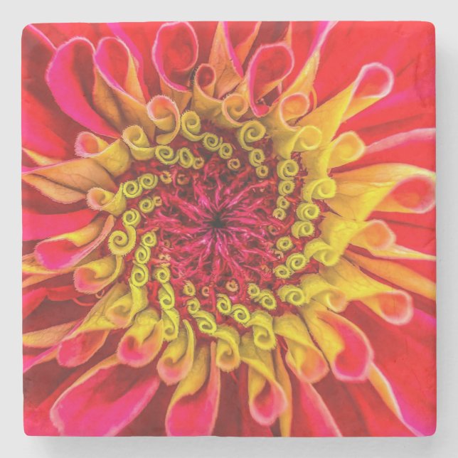 Porta-copo De Pedra Coaster, floral design (Frente)