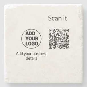 Porta-copo De Pedra Código QR minimalista simples adicionar logotipo n