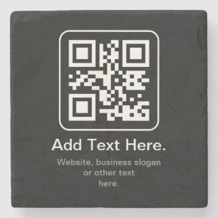 Porta-copo De Pedra Código QR Modern Escaneável   Preto Branco & Cinza