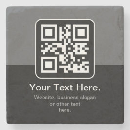 Porta-copo De Pedra Código QR Modern Escaneável | Preto, Cinza e Branc