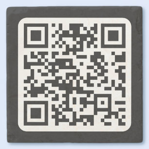 Porta-copo De Pedra Código QR moderno editável Preto Branco ou qualq