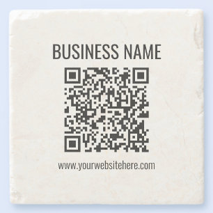 Porta-copo De Pedra Código QR & Nome da Empresa personalizáveis