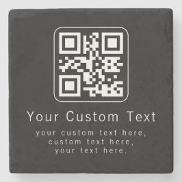 Porta-copo De Pedra Código QR personalizável e modelo de texto editáve