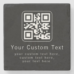 Porta-copo De Pedra Código QR personalizável e modelo de texto editáve