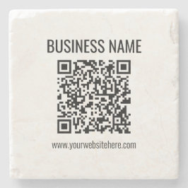 Porta-copo De Pedra Código QR personalizável e nome comercial