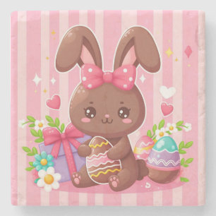 Porta-copo De Pedra Coelhinho de chocolate giro Coelhinho de Páscoa co