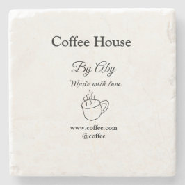 Porta-copo De Pedra Coffee house made with love add text website socia