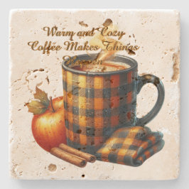 Porta-copo De Pedra Coffee Makes Things Happen