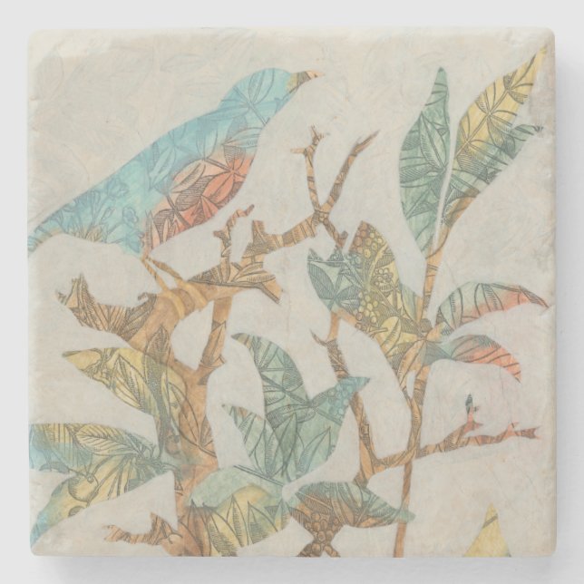 Porta-copo De Pedra Colagem Aviária I (Frente)