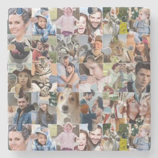 Porta-copo De Pedra Colagem de Fotografias Personalizada 24 Pic Forma