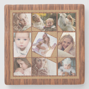 Porta-copo De Pedra Colagem de Fotos da Família 9 Fotos Instagram Queb