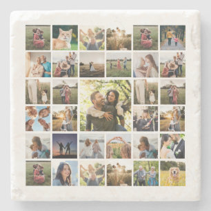 Porta-copo De Pedra Colagem de Fotos Personalizada