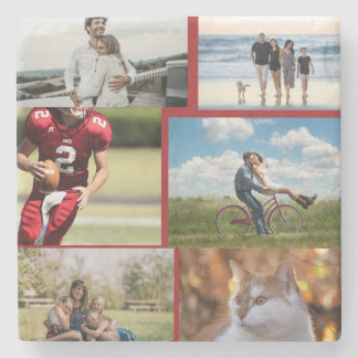 Porta-copo De Pedra Colagem Personalizada de 6 Fotos