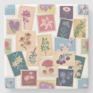 Porta-copo De Pedra Coleção de Carimbos Vintage,Tema Retroativo