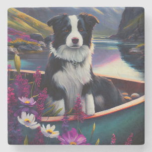 Porta-copo De Pedra Collie Fronteira em um Paddle: Uma Aventura Cênica