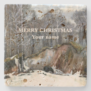 Porta-copo De Pedra Coloração aquosa da neve da ravina