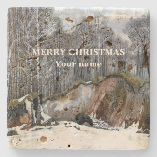 Porta-copo De Pedra Coloração aquosa da neve da ravina