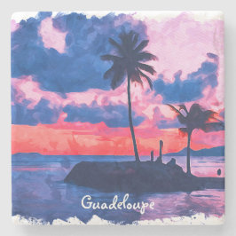 Porta-copo De Pedra Coloração d'água da Ilha do Caribe Guadalupe Color