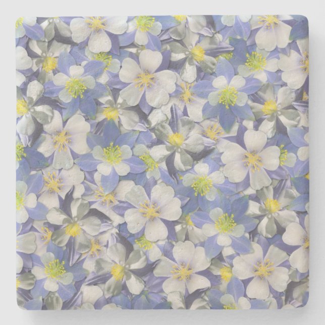 Porta-copo De Pedra Columbines Padrão Sem Costura (Frente)