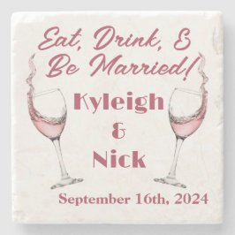 Porta-copo De Pedra Coma, Beba e Seja Casado