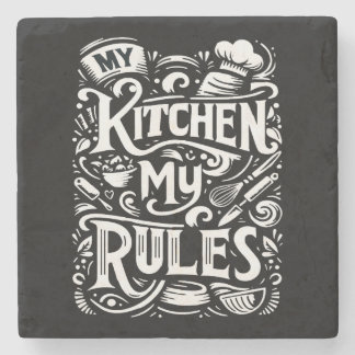 Porta-copo De Pedra Comando Culinário - Minha Cozinha, Minhas Regras