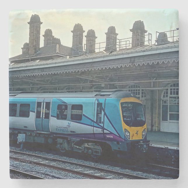 Porta-copo De Pedra Comboio azul claro (Frente)