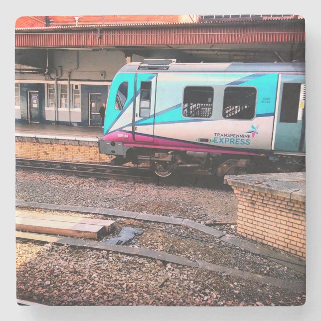 Porta-copo De Pedra Comboio azul claro (Frente)