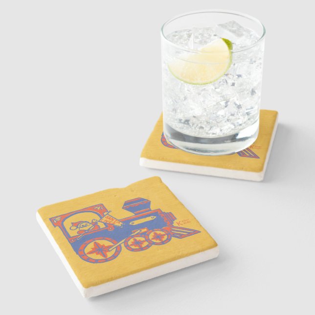 Porta-copo De Pedra Comboio de papais noeis (Lateral)