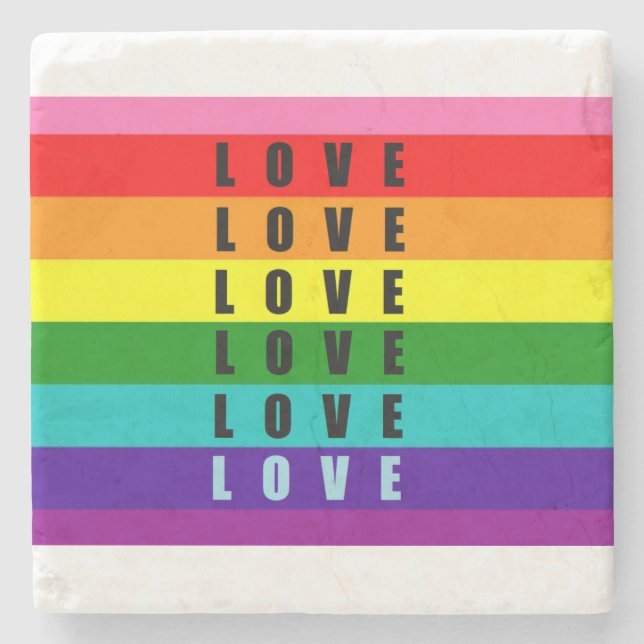 Porta-copo De Pedra Comemorar amor, orgulho e autenticidade (Frente)