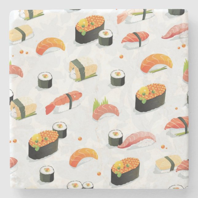 Porta-copo De Pedra Comida japonesa:Padrão Sushi (Frente)