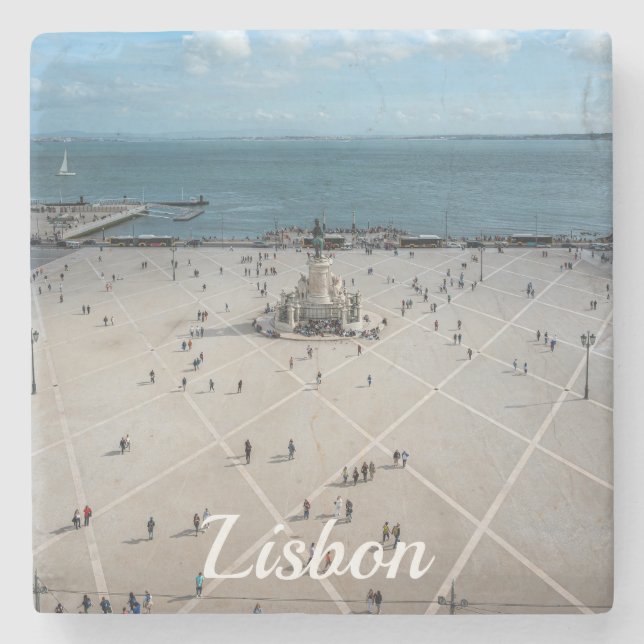 Porta-copo De Pedra Commerce Square de cima em Lisboa, Portugal (Frente)