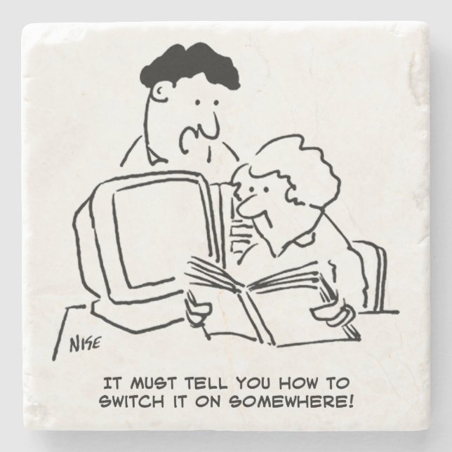 Porta-copo De Pedra Como ligar o computador (Frente)