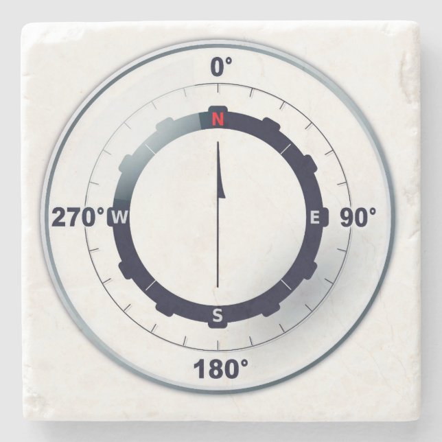 Porta-copo De Pedra Compass de Navios Náuticos (Frente)