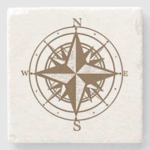 Porta-copo De Pedra Compasso do vintage
