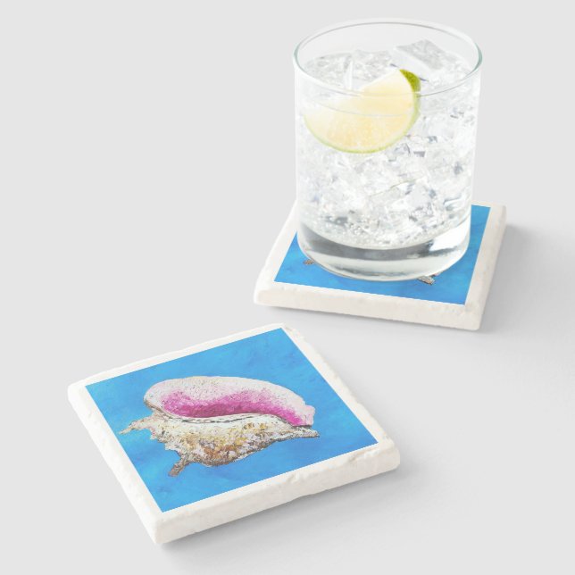 Porta-copo De Pedra Conch Shell Drink Coasters (Lateral)
