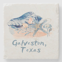 Porta-copo De Pedra Conchas do Galveston Texas
