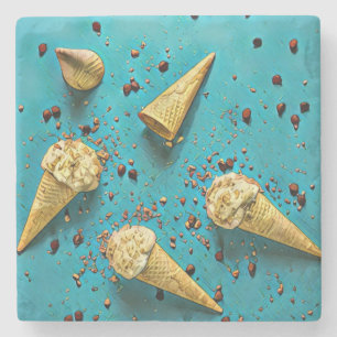 Porta-copo De Pedra Cones de waffle de sorvete