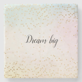 Porta-copo De Pedra Confetti Dourado Amarelo-Rosa Aqua