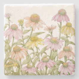 Porta-copo De Pedra Confluentes Aquarela Arte Botânica