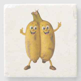 Porta-copo De Pedra Conjoined Bananas Comedy Duo
