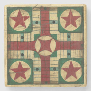 Porta-copo De Pedra Conselho de Jogo Antique Parcheesi por Ethan Harpe