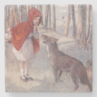 Porta-copo De Pedra Conto de Fadas da Chapeuzinho Vermelho Vintage