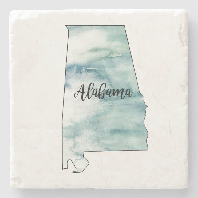 Porta-copo De Pedra Contorno da Ilustração do Estado do Alabama (Frente)