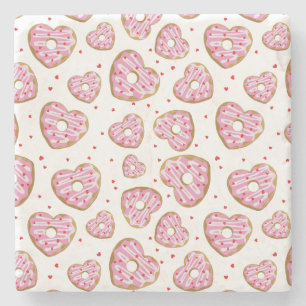 Porta-copo De Pedra Cookies de Coração Rosa Bonitos