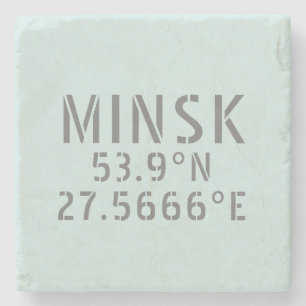 Porta-copo De Pedra Coordenadas de Longitude do Latitude Minsk